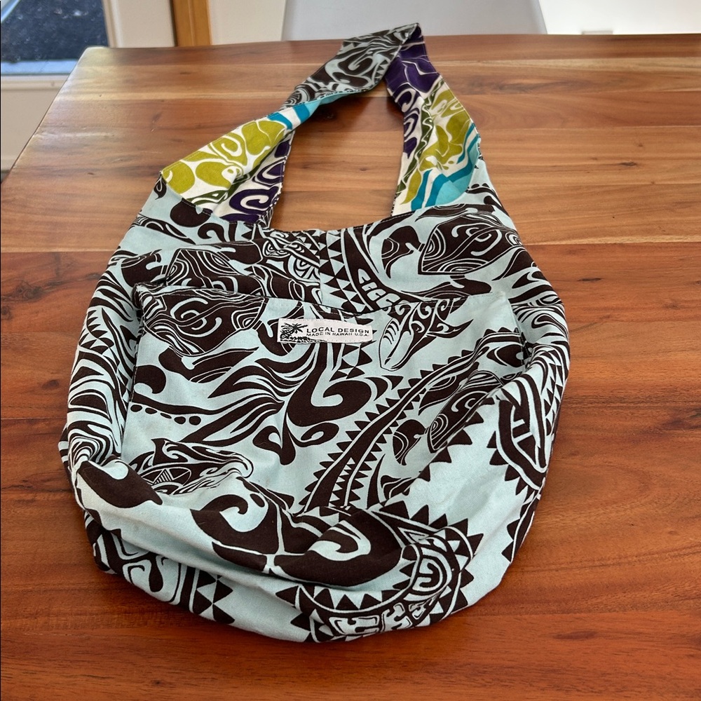 Local Design Made in Hawaii Crossbody Colorful Patterned Whale and Turtle Bag